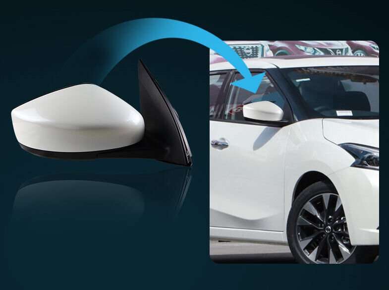 Side View Mirror Assembly 3 Pins Primers Right Side For 2015-2019 Nissan Sylphy