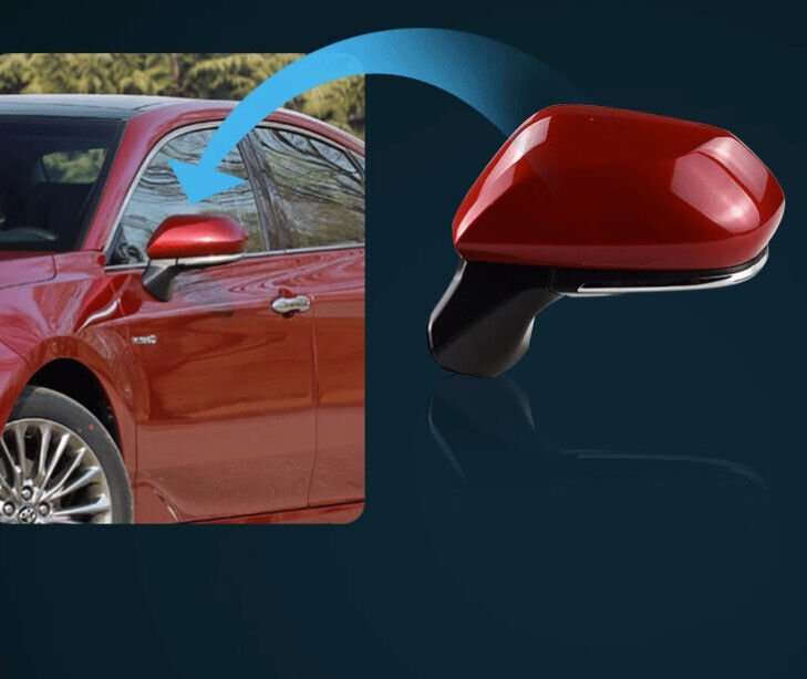 Side View Mirror Assembly 8 Pins Red Left Side New For 2019-2023 Toyota Avalon