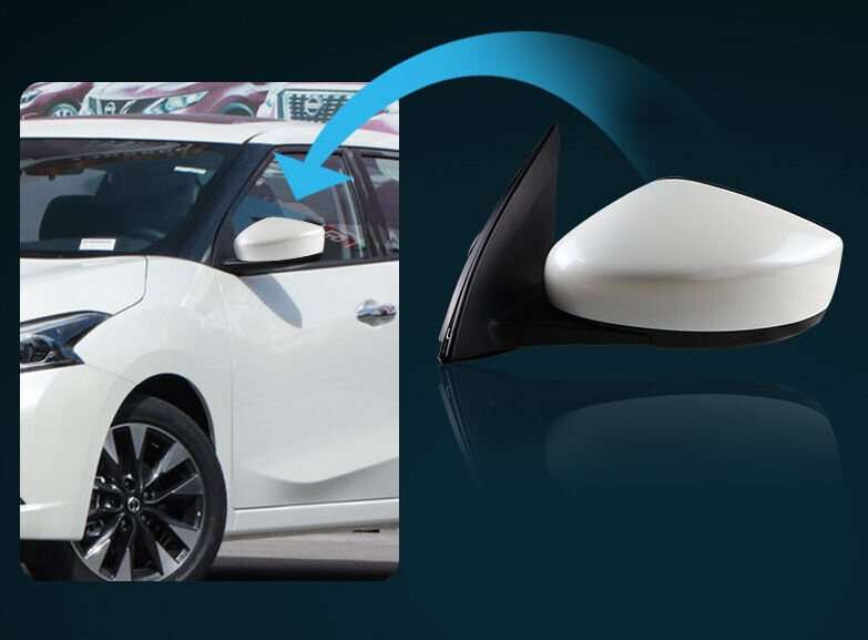 Side View Mirror Assembly 3 Pins White Left Side For 2015-2019 Nissan Sylphy