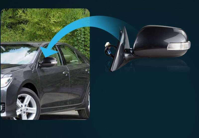 Side View Mirror Assembly 9 Pins Black Left Side For 2006-2011 Toyota Camry