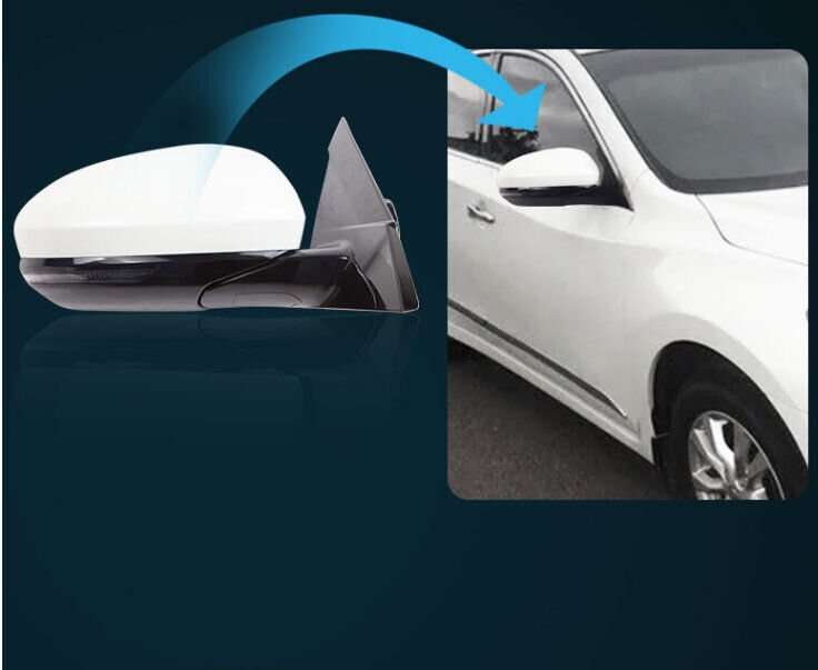 Side View Mirror Assembly 8 Pins White Right Side For 2019-2020 Nissan Altima
