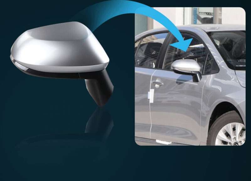 Side View Mirror Assembly 6 Pins Silver Right Side For 2019-2022 Toyota Corolla