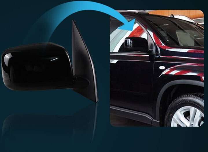Side View Mirror Assembly 5 Pins Black Right Side For 08-13 Nissan X-Trail Rogue