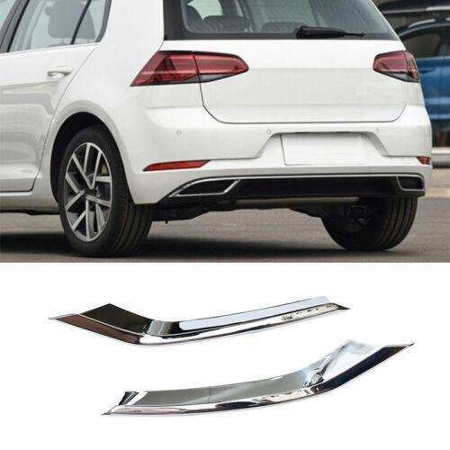 Rear Bumper Diffuser Cover Trim 2PCS For VW Golf MK7 MK7.5 2018-2019 ABS Chrome