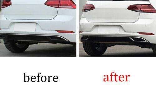 Rear Bumper Diffuser Cover Trim 2PCS For VW Golf MK7 MK7.5 2018-2019 ABS Chrome