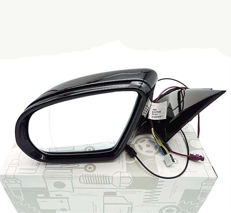 For 17-22 Benz E Class W213 Side View Mirror Assembly 14 Pins Black Part Left
