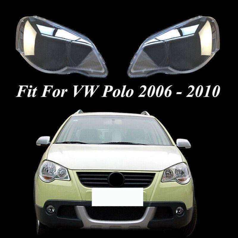 Left Right Headlight Lens Headlamp Cover Shell Cap For VW Polo 2006-2010 07 08