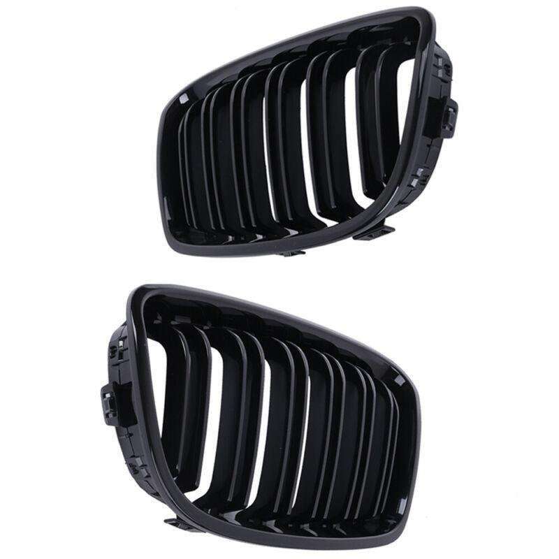 One Pair of Gloss Black Twin Slat Front Grille fit for BMW F20 F21 2011-2014