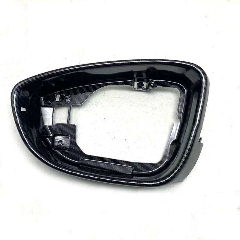 Left Carbon Fiber Print Front Side Mirror Housing Frame For 13-18 VW CC Sedan