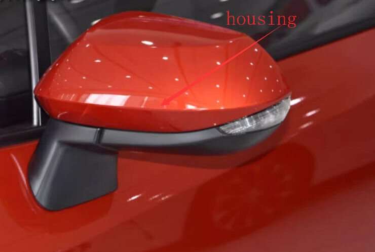 Red Side View Mirror Housing Markdown Left For 19-23 Toyota Corolla E21 Sedan