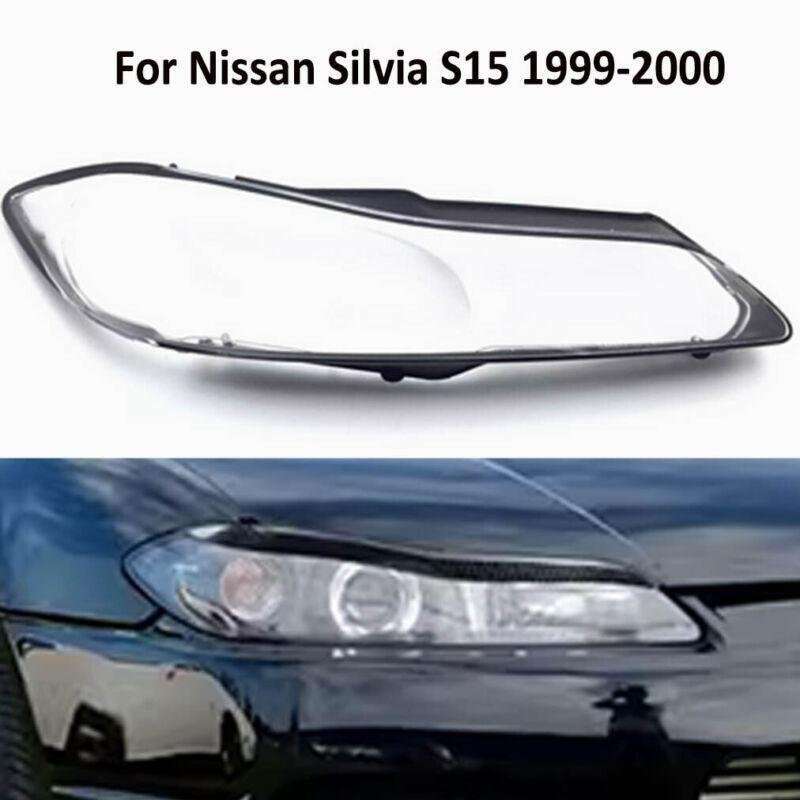 For S15 Silvia 1999-2000 Headlight Headlamp Lens Shell Cover Pair