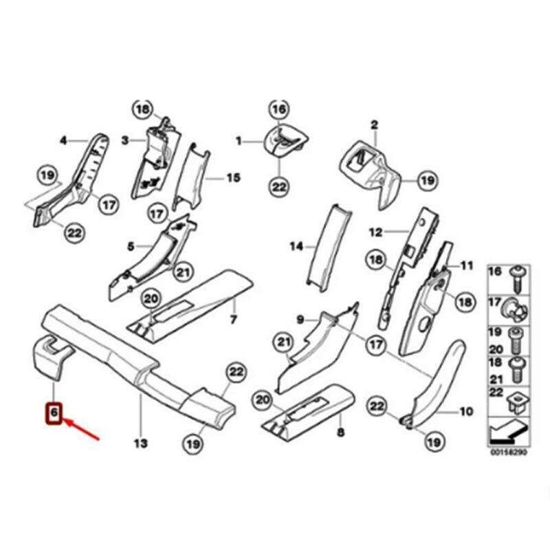 Car Rear Seat Rail Front Cover Trim For BMW X5 E70 07-13 X5 F15 14-18 Beige