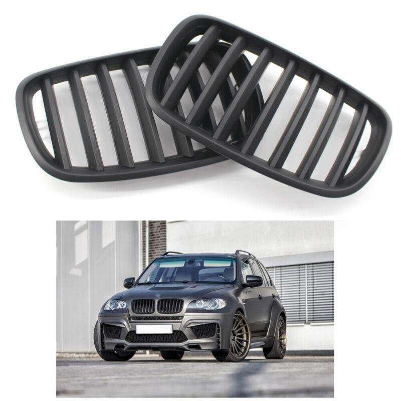Pair of Matte Black Front Bumper Kidney Grille Fit For BMW E70 X5 E71 X6 07-14