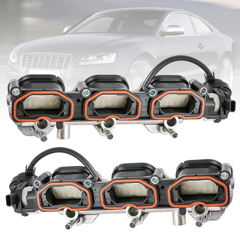 2X Left + Right Side Intake Manifolds compatible Audi A6 A7 Q7 S4 Touareg 3.0T