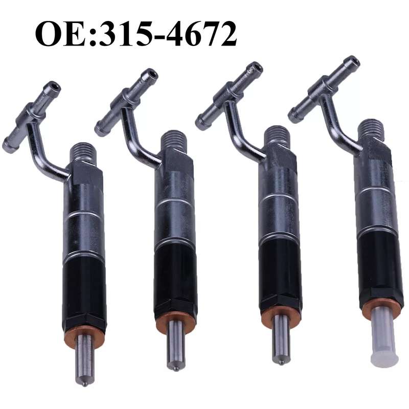 4 Pcs Fuel Injector Compatible Caterpillar Loader 236B3 236B2 w/ Engine 3044C/