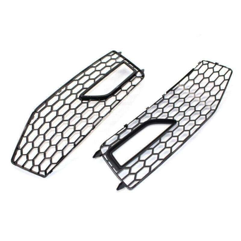 Shiny Black Front Bumper Fog Lights Grilles For Audi A4 S-Line S4 B8.5 13 - 15