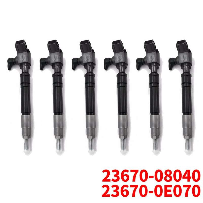 6X Fuel Injector 23670-08040 23670-0E070 compatible with Toyota Hiace Hilux 2.5D