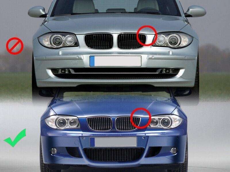 PAIR OF Matte BLACK KIDNEY GRILLES FIT FOR BMW E87 1 SERIES 04-07