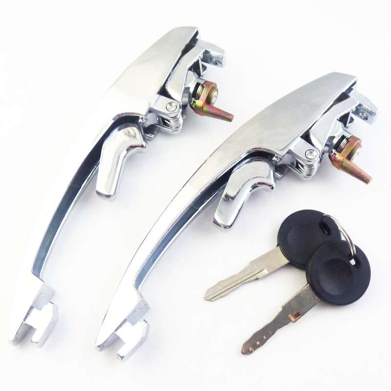 FOR VW Beetle 1968-1979 OUTER DOOR HANDLE FRONT KEYED ALIKE 113898205M 2Pcs New