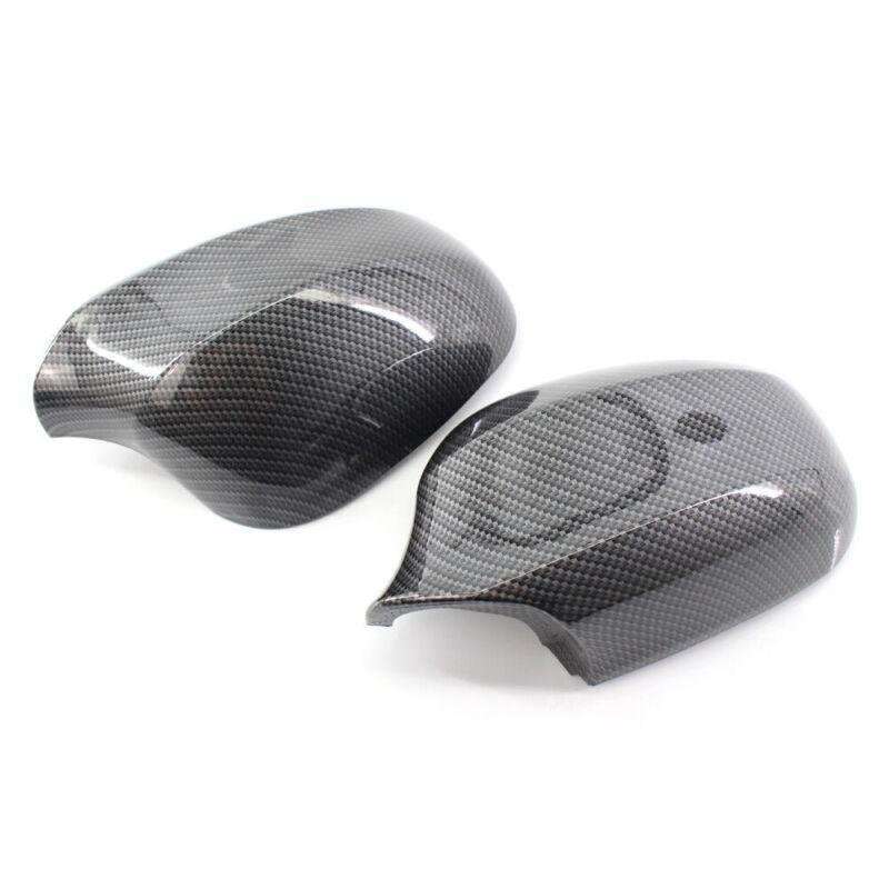 Pair For BMW 3 Series E90 09-11 Side Rearview Mirror Housing Carbon Fiber Style