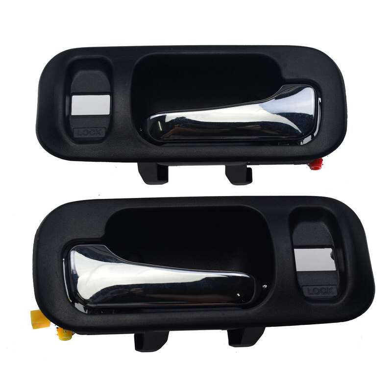 Chrome Inside Door Handles Black 2PCS Front Left &amp; Right For Honda CR-V Odyssey