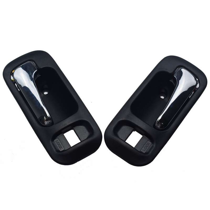 Chrome Inside Door Handles Black 2PCS Front Left &amp; Right For Honda CR-V Odyssey