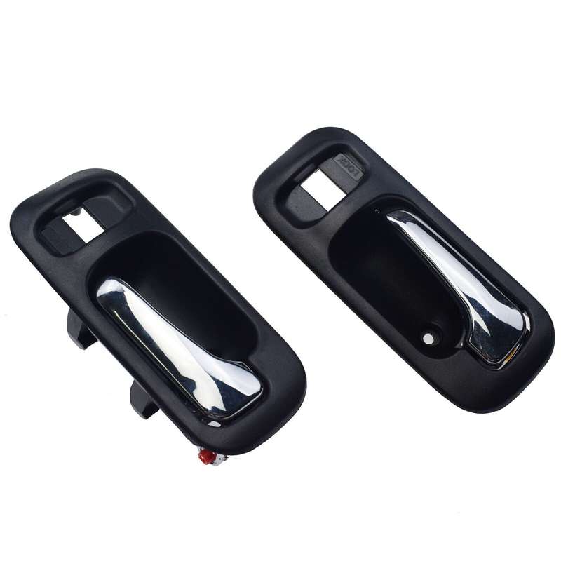 Chrome Inside Door Handles Black 2PCS Front Left &amp; Right For Honda CR-V Odyssey