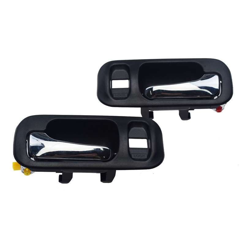 Chrome Inside Door Handles Black 2PCS Front Left &amp; Right For Honda CR-V Odyssey