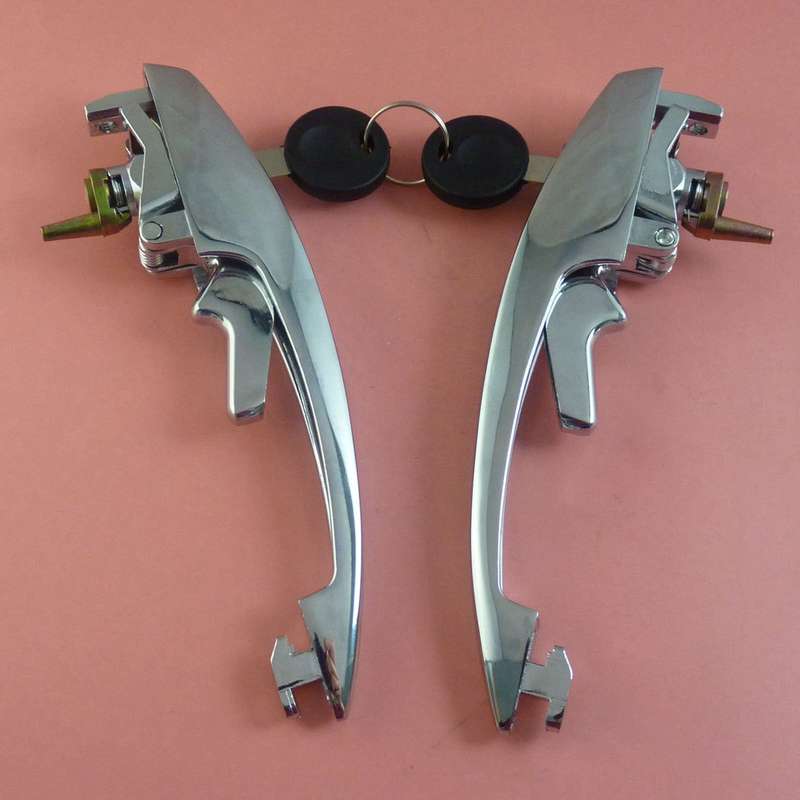 A Pair Exterior Door Handles With Key For VW Beetle Karmann Ghia 113837205M