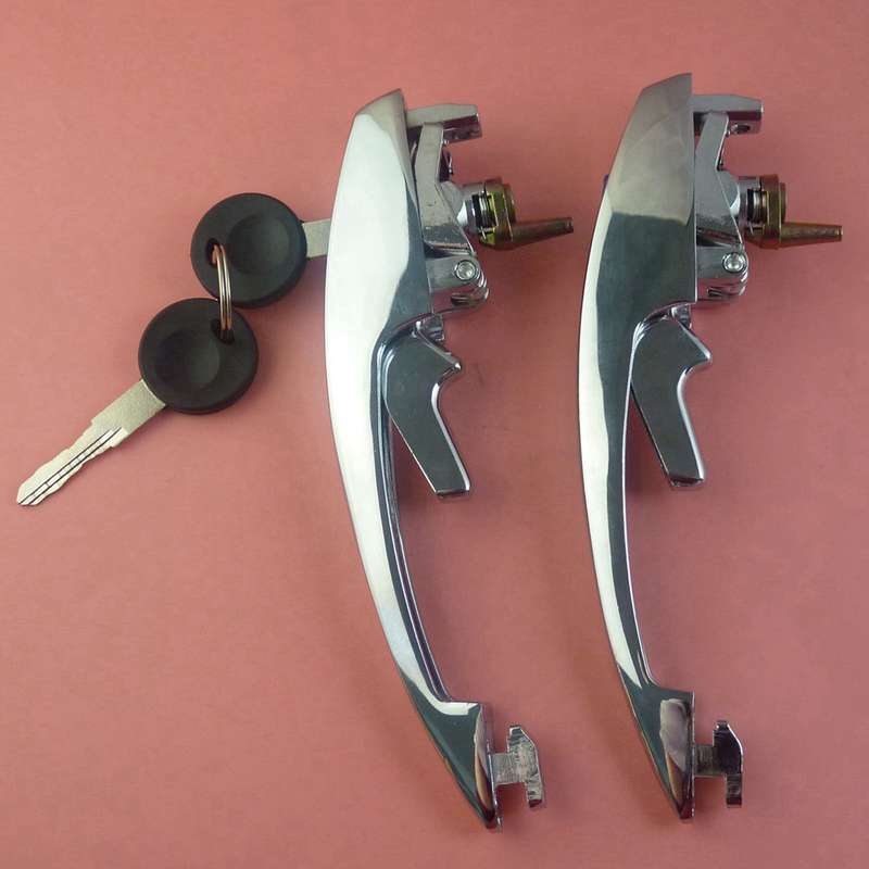 A Pair Exterior Door Handles With Key For VW Beetle Karmann Ghia 113837205M