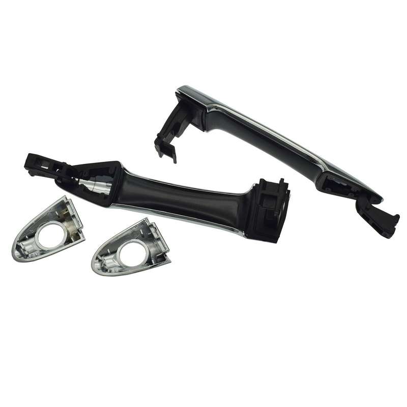Front Left &amp; Right Exterior Door Handles Chrome Pair For Kia Picanto 2011-2016