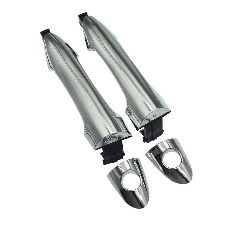 Front Left &amp; Right Exterior Door Handles Chrome Pair For Kia Picanto 2011-2016
