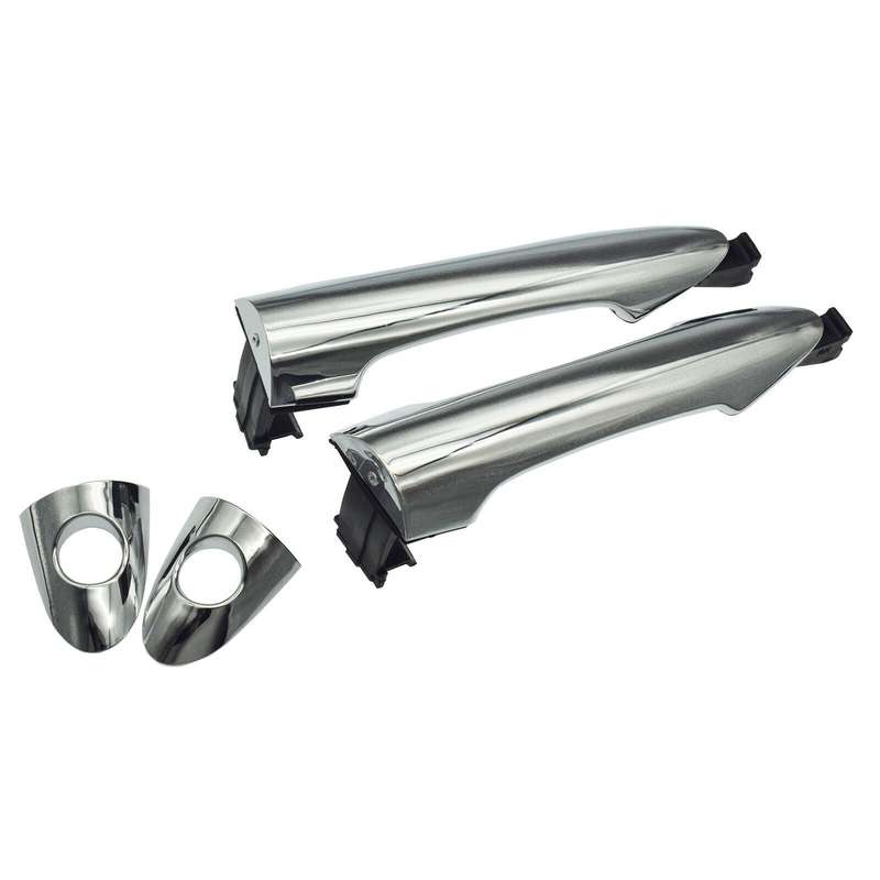 Front Left &amp; Right Exterior Door Handles Chrome Pair For Kia Picanto 2011-2016