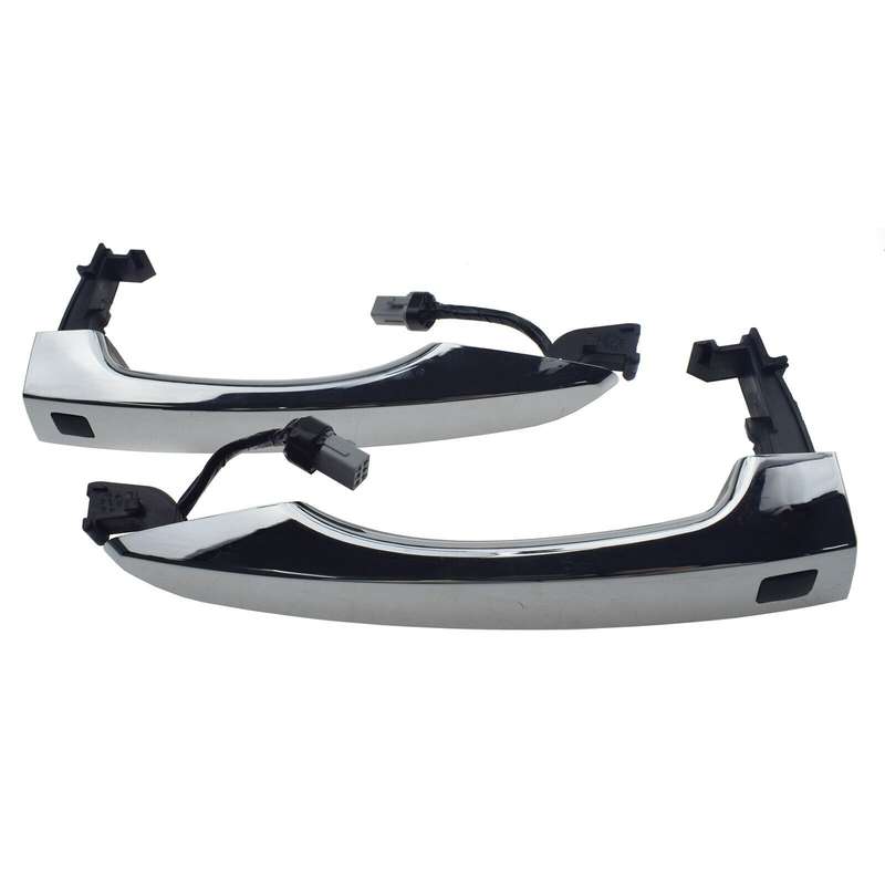 Chrome Front Left &amp; Right Door Smart Key Handles Pair For Hyundai Tucson 2016-20