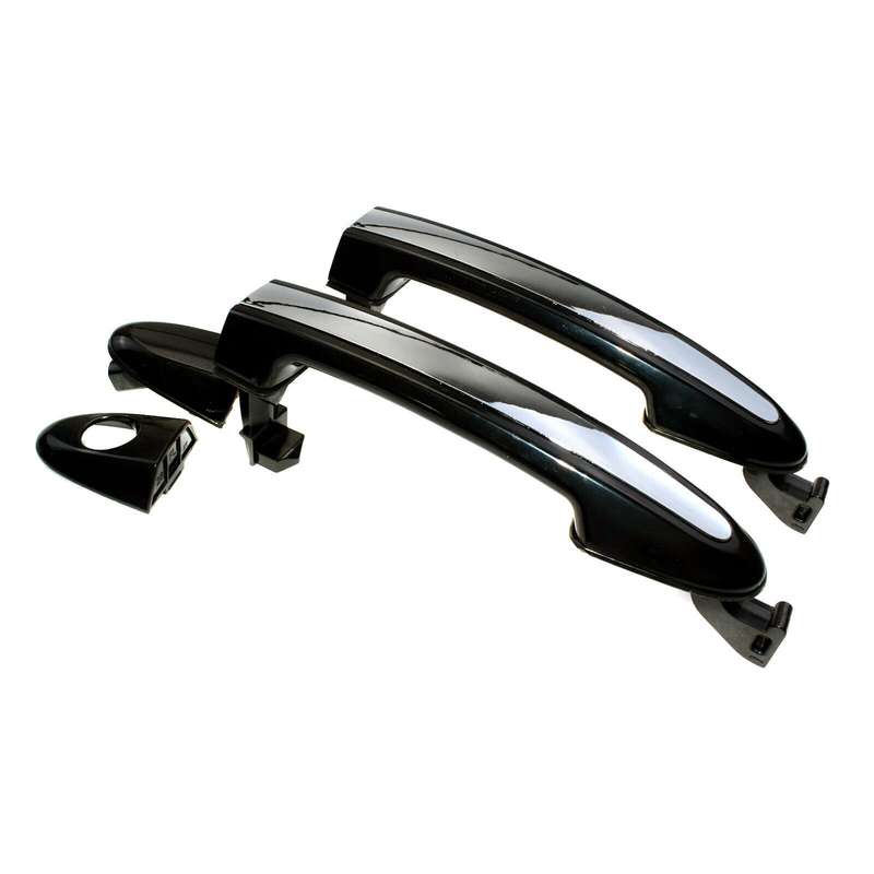 Outside Door Handles Chrome Pair Front Left &amp; Right For Hyundai Santa Fe 2007-12