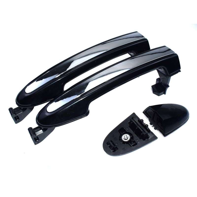 Outside Door Handle Chrome Pair Rear Left &amp; Right For Hyundai Santa Fe 2007-2012