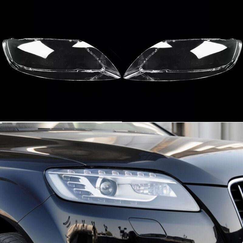 Pair Headlight Headlamp Lens Cover Clear Shell For Audi Q7 2006-2015 Right&amp;Left