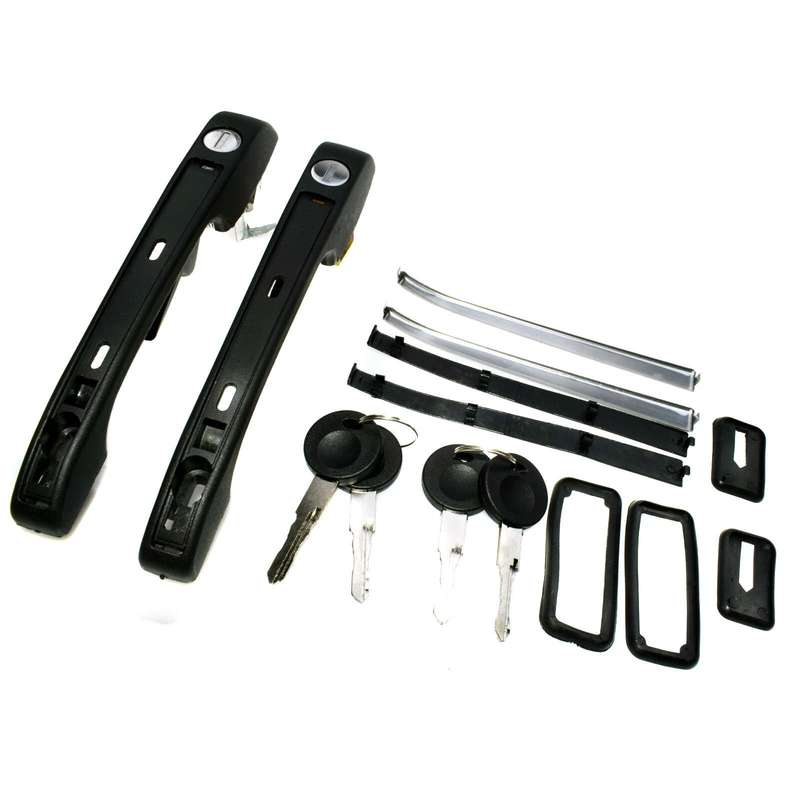 Fit For VW Golf Jetta Rabbit Door Handle Front Left Right Outside Key 2 Pcs NEW