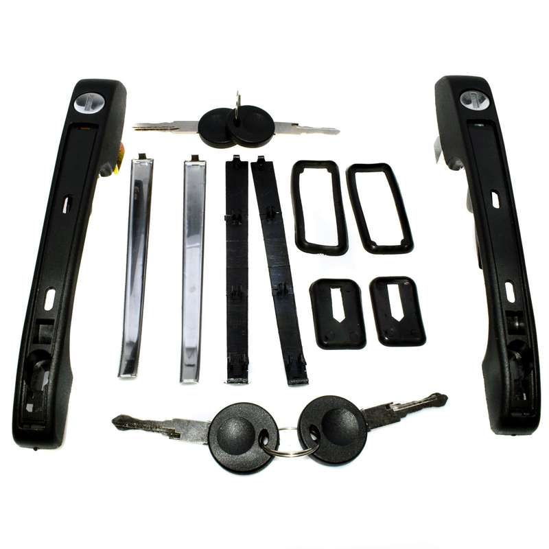 Fit For VW Golf Jetta Rabbit Door Handle Front Left Right Outside Key 2 Pcs NEW
