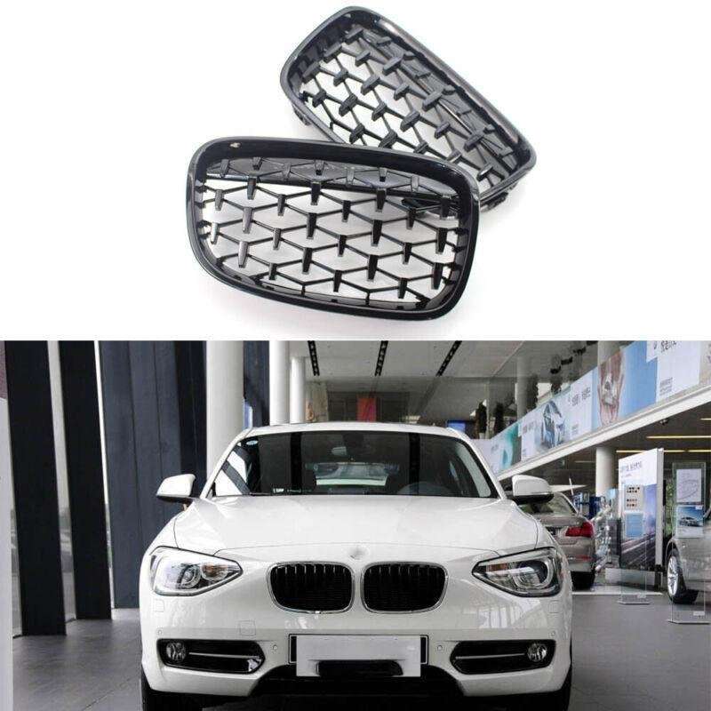 Pair of Front Grille Diamond Meteor Style Fit for BMW 1 Series F20 11-14