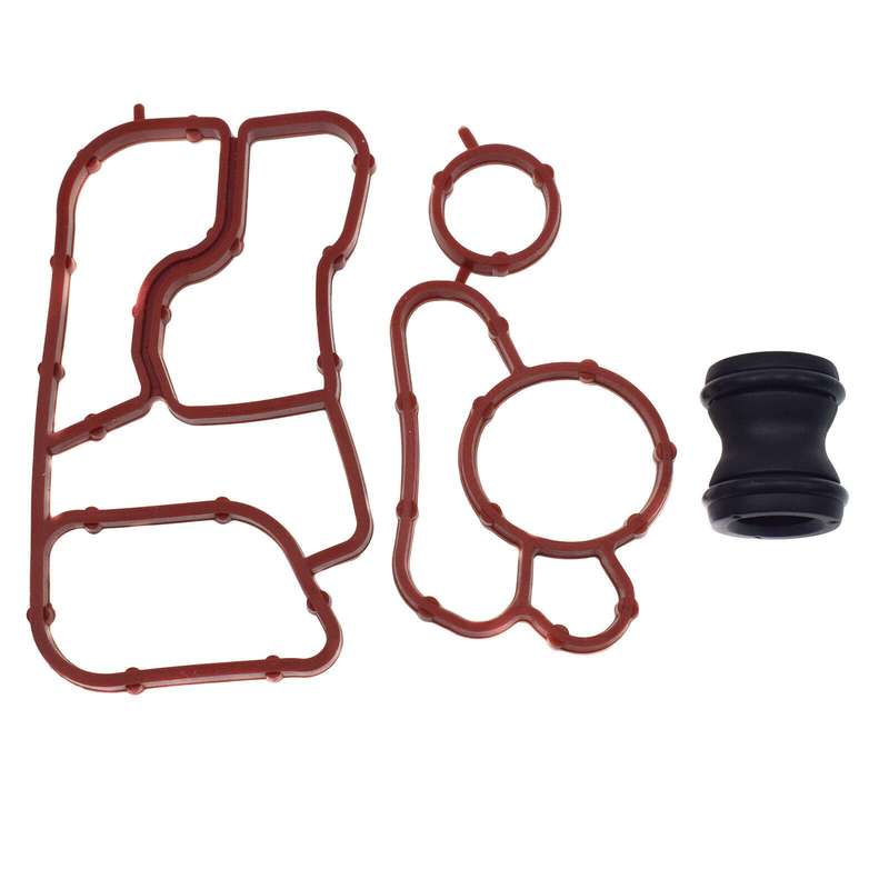 Oil Cooler Coolant Pipe Connector &amp; Gasket For Audi A4 A5 A6 VW Eos Passat Jetta