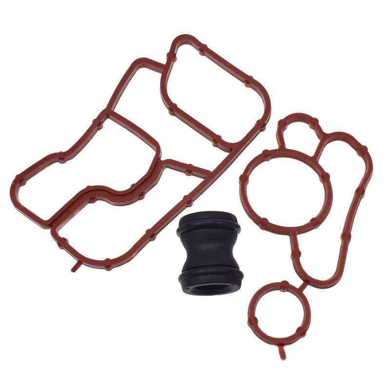 Oil Cooler Coolant Pipe Connector &amp; Gasket For Audi A4 A5 A6 VW Eos Passat Jetta