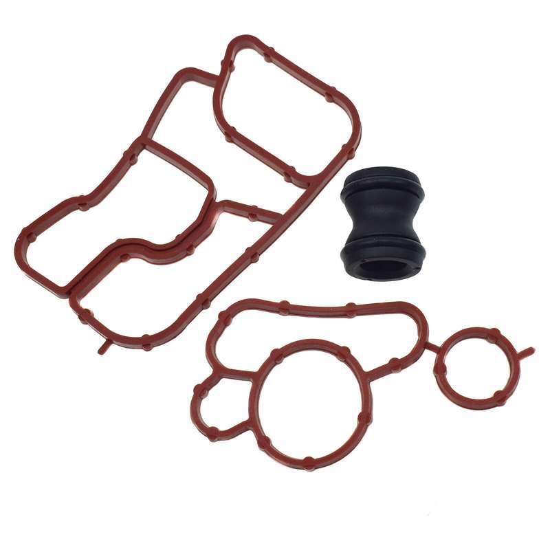 Oil Cooler Coolant Pipe Connector &amp; Gasket For Audi A4 A5 A6 VW Eos Passat Jetta