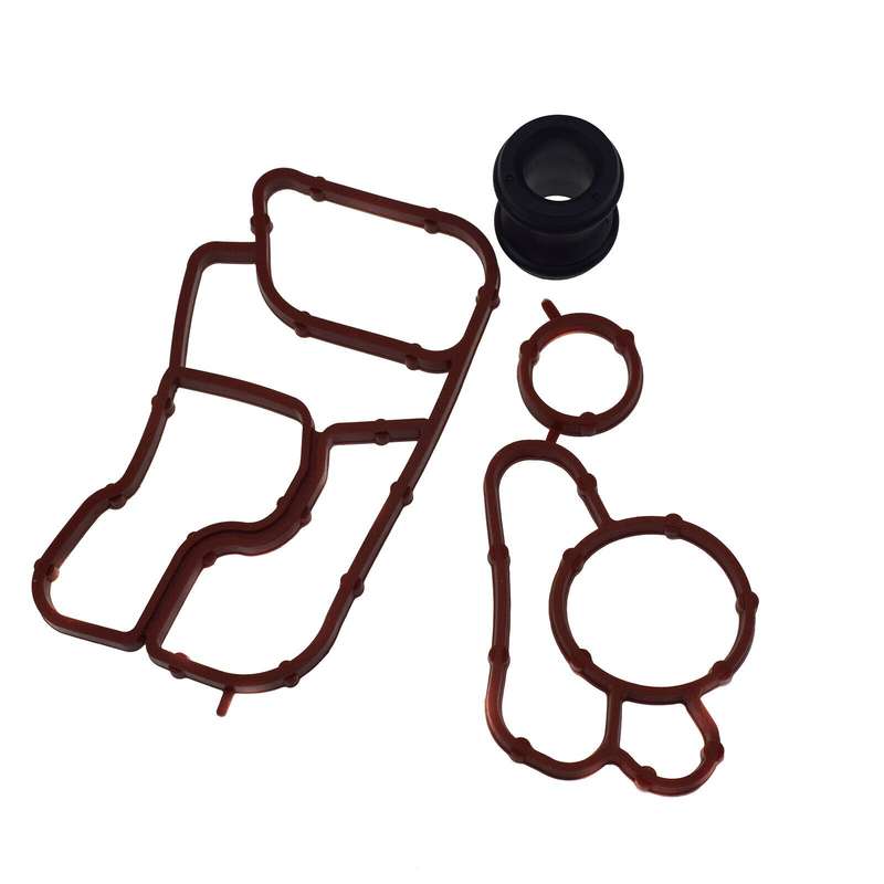 Oil Cooler Coolant Pipe Connector &amp; Gasket For Audi A4 A5 A6 VW Eos Passat Jetta