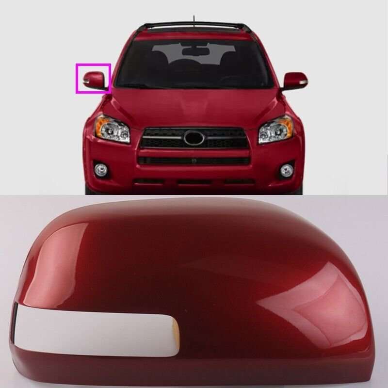 For Toyota RAV4 2006-2012 Right Side Rearview Mirror With Light Cover Frame Red