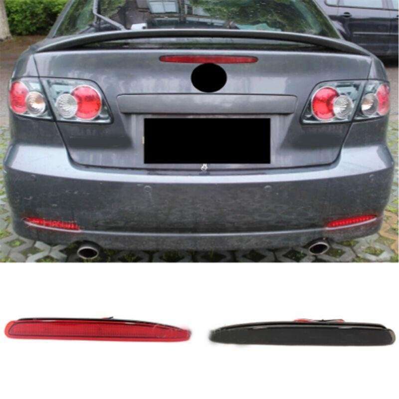 Smoked Rear Fog&amp;Brake Taillight Bumper Reflector Lights For Mazda 6 03-08 Pair
