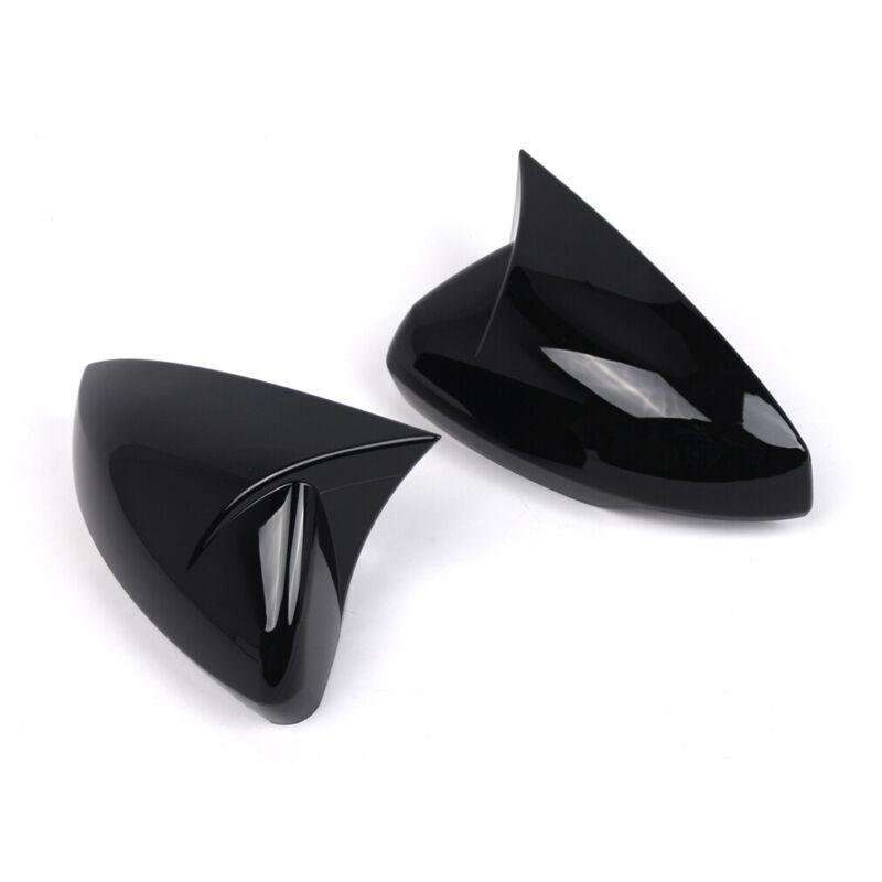 2pcs Rear View Wing Mirror Cover Caps For VW Polo MK6 2018-2022 Gloss Black