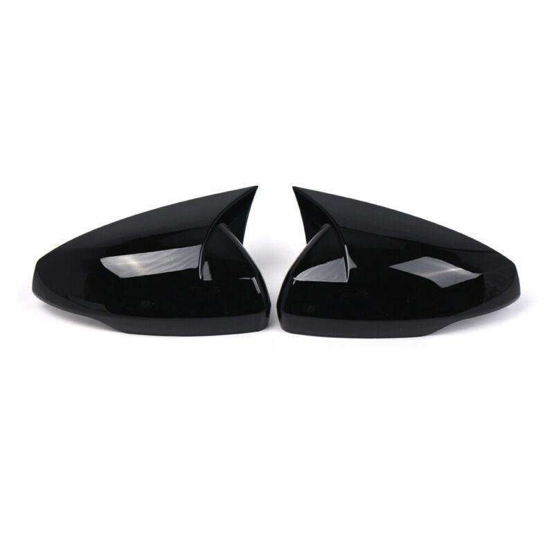 2pcs Rear View Wing Mirror Cover Caps For VW Polo MK6 2018-2022 Gloss Black