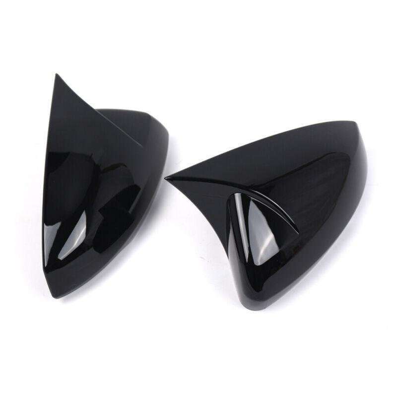 2pcs Rear View Wing Mirror Cover Caps For VW Polo MK6 2018-2022 Gloss Black