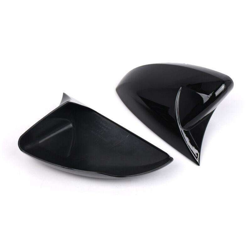 2pcs Rear View Wing Mirror Cover Caps For VW Polo MK6 2018-2022 Gloss Black